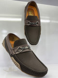 Men's Brown Casual Loafers | Stylish Metal Detail Slip-On Shoes