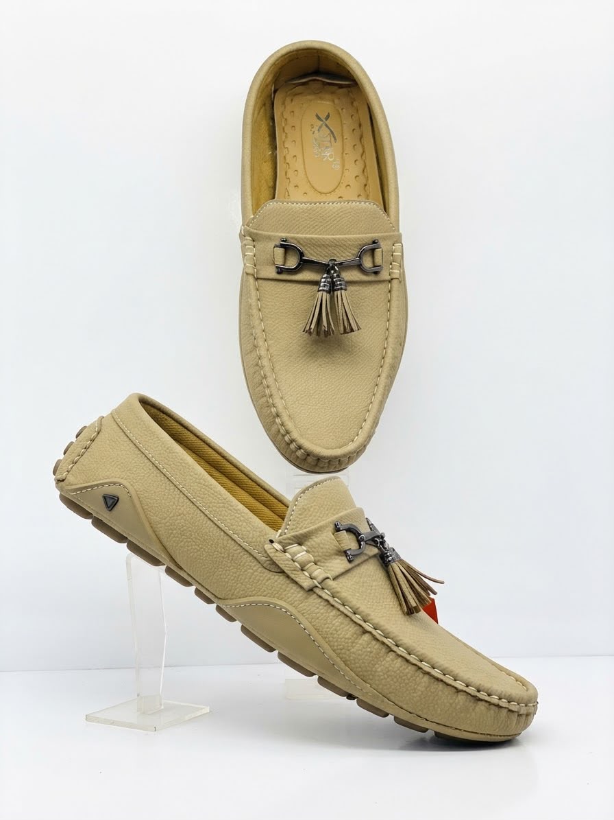 Premium Fawn Tassel Metal Buckle Loafers for Men