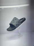 Adidas All-Over Print Grey & Black Slides / Slippers