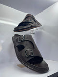 Men's Double Buckle Dark Brown Sandals / Chappal