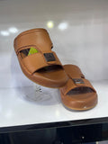 Men's Light Brown Textured Sandals / Chappal