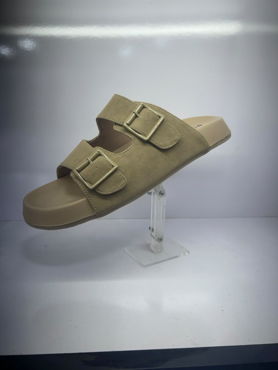 Men's Double Buckle Beige Sandals / Chappal