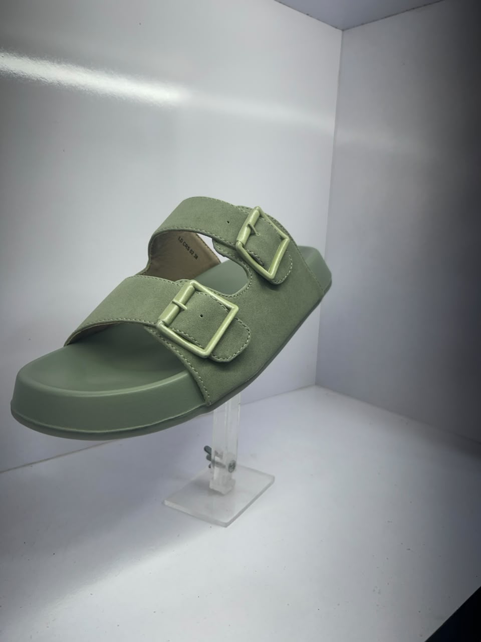 Men's Double Buckle Sage Green Sandals / Chappal